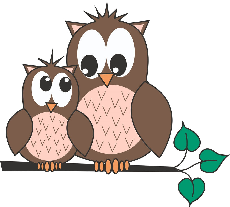 Two Cute Owls Wall Mural Wallpaper Mural Deposit photo Color Original Custom Size