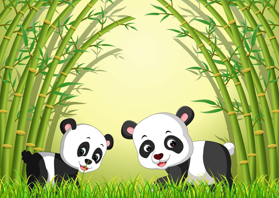 Two Cute Pandas Wall Mural Peel and stick Wall Mural Deposit photo Color Original Custom Size