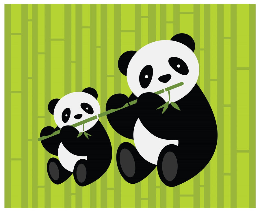 Two Pandas Peel and Stick Wall Mural Peel and stick Wall Mural Deposit photo Color Original Custom Size