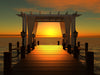 Wedding gazebo on the wooden pier with ocean view – Peel and Stick Wall Murals