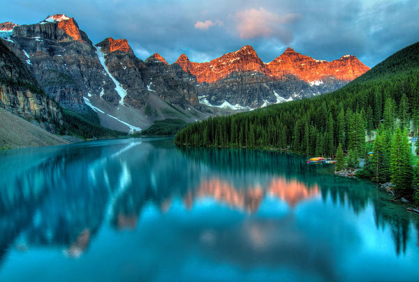 Moraine Lake Sunrise Banff Canada Wall Mural Wallpaper Mural Deposit Photo Color Original Custom Size