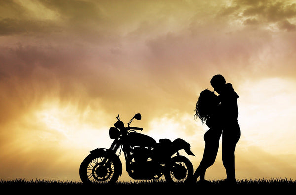 Motorcycle Couple Wall Mural - Peel and Stick Wall Murals Peel and stick Wall Mural Deposit photo Color Original Custom Size