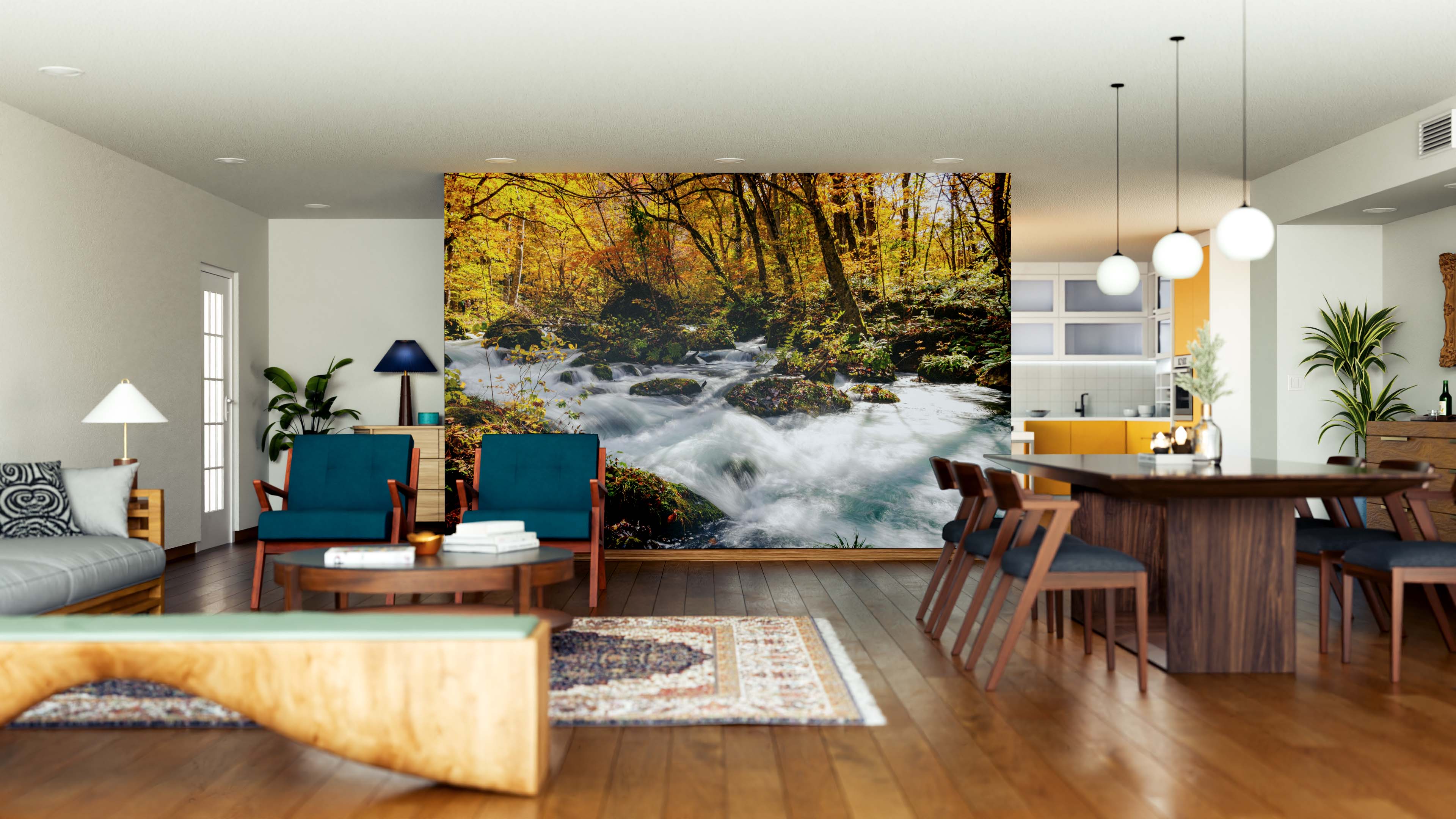 Stream Wall Oirase Stream Wall Mural - PASWM