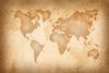 The Old World Outline Wall Mural features brown-toned continents on a parchment-style background. This vintage-inspired, removable wallpaper adds a timeless touch to any space with its text-free, classic map design.