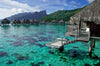 Overwater Bungalows in French Polynesia Wall Mural Wallpaper Mural Deposit Photo Color Original Custom Size