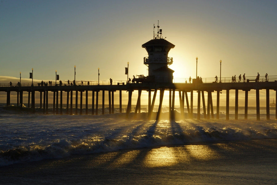 Pacific Ocean Huntington Beach Pier Wall Mural Wallpaper Mural Photo Color Original Custom Size