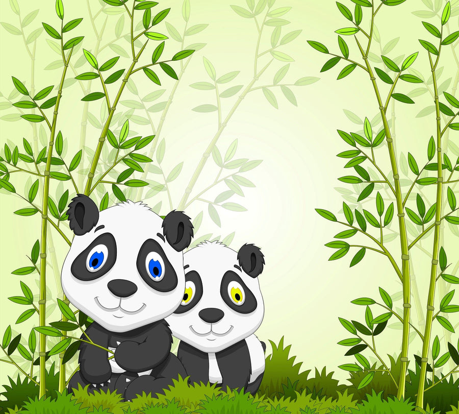 Panda on Bamboo Peel and Stick Wall Mural Peel and stick Wall Mural photo Color Original Custom Size