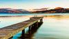 Pier and Beautiful Lake Wall Mural Peel and stick Wall Mural PASWM 