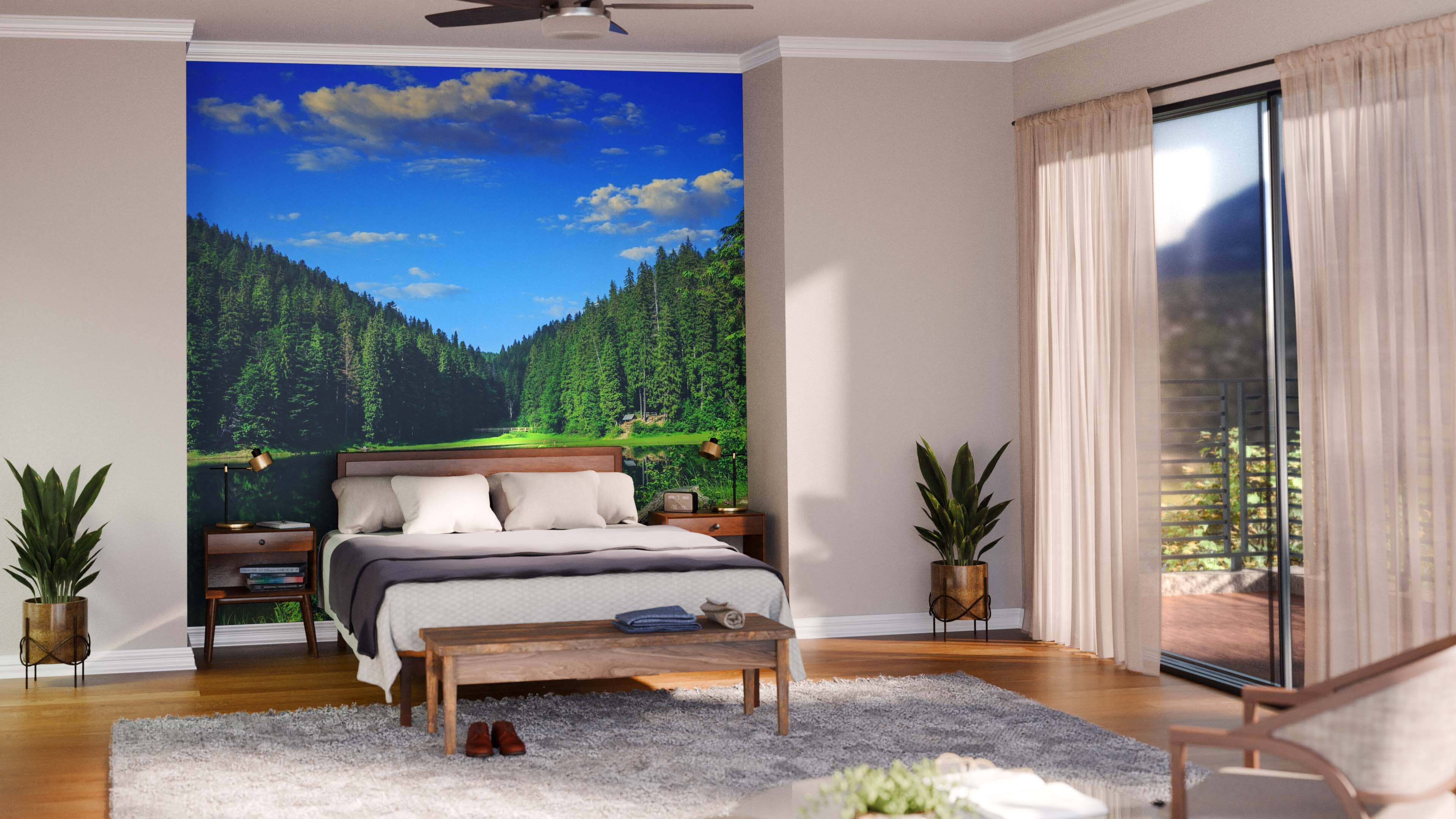 Pine Forest and Lake Wall Mural - PASWM