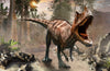 Transform your space with the "Roar of the Apex Wall Mural," featuring a powerful dinosaur amid a prehistoric forest—available as custom printed or peel and stick wall murals.
