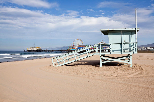 Santa Monica Beach and Pier Peel and Stick Wall Murals Peel and stick Wall Mural Deposit photo Color Original Custom Size