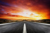 An empty road at Sunset Strip with a beautiful sunset in the background – Peel and Stick Wall Murals