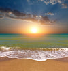 a beautiful sunset on green sea – Peel and Stick Wall Murals