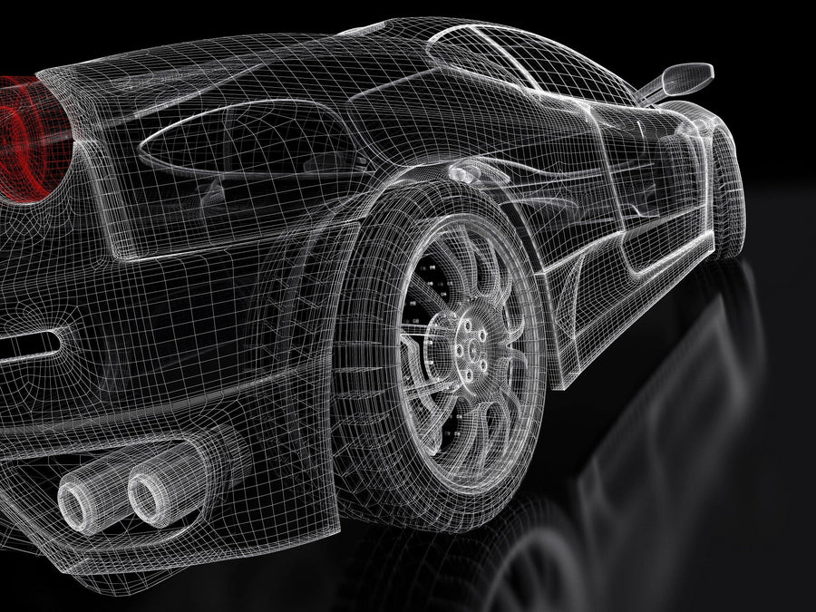 Supercar Wireframe Wall Mural - Peel and Stick Wall Murals Peel and stick Wall Mural Color Original Custom Size