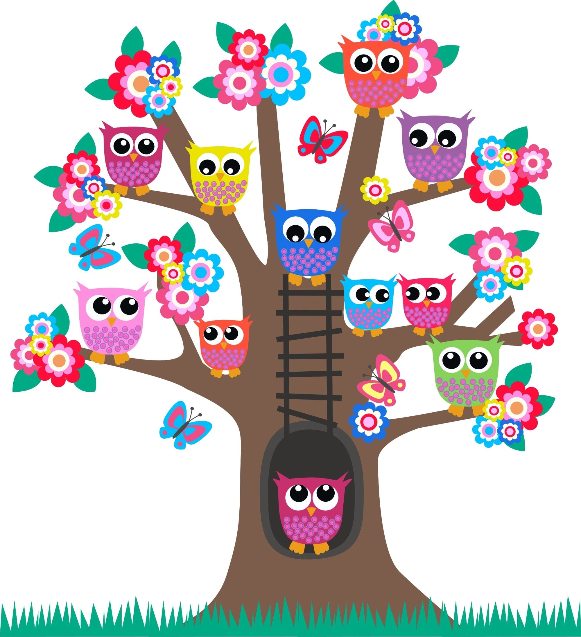 Tree of Owls Wall Mural - PASWM