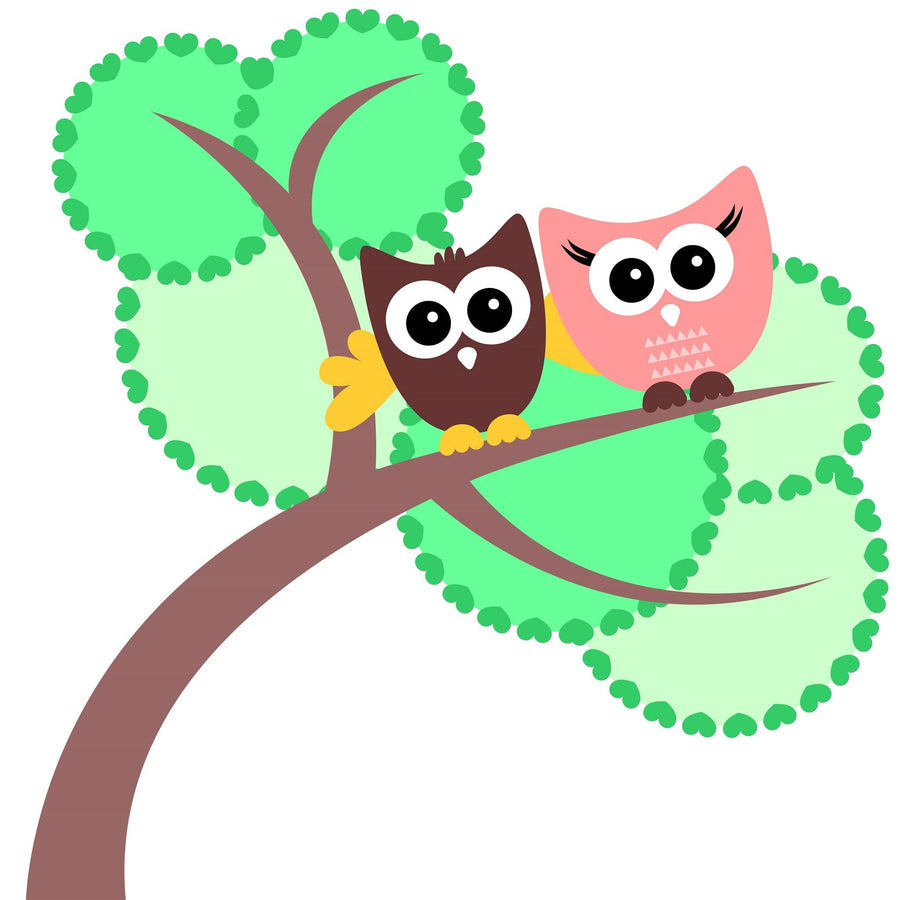 Two Owls Peel and Stick Wall Mural Peel and stick Wall Mural Color Original Custom Size