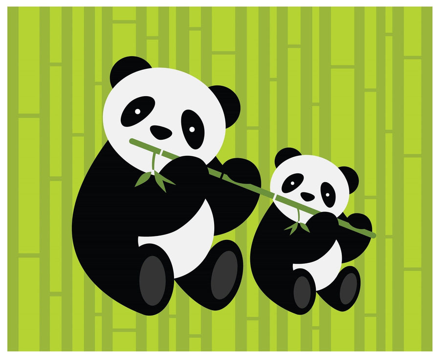 Two Pandas Peel and Stick Wall Mural Peel and stick Wall Mural Color Original Custom Size