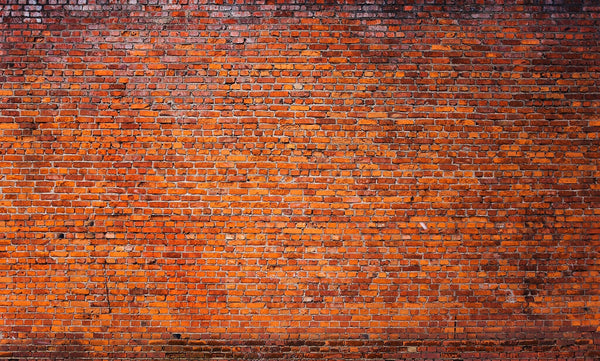 Create a textured style with the Weathered Urban Texture Wall Mural, showcasing unevenly colored red, orange, and brown bricks with aged details and dark stains. Enjoy an easy transformation with this custom printed peel and stick wall mural.