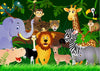 Word Zoo with Wild Cartoon Animals Wall Mural Wallpaper Mural Color Original Custom Size