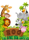 Zoo Animals Wall Mural Peel and stick Wall Mural PASWM 