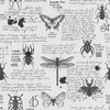 A black and white peel and stick wall mural depicting a Bug Out.