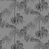Peel and stick wall mural featuring Cat's In The Cradle wallpaper with palm trees and tigers by ANIMALS.