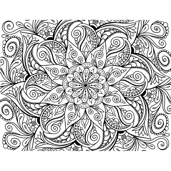 A Black and white mandala coloring page perfect for creating a stunning wall mural.