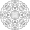 A Color Me In Color My Spade Mandala coloring page transformed into a peel and stick wall mural.
