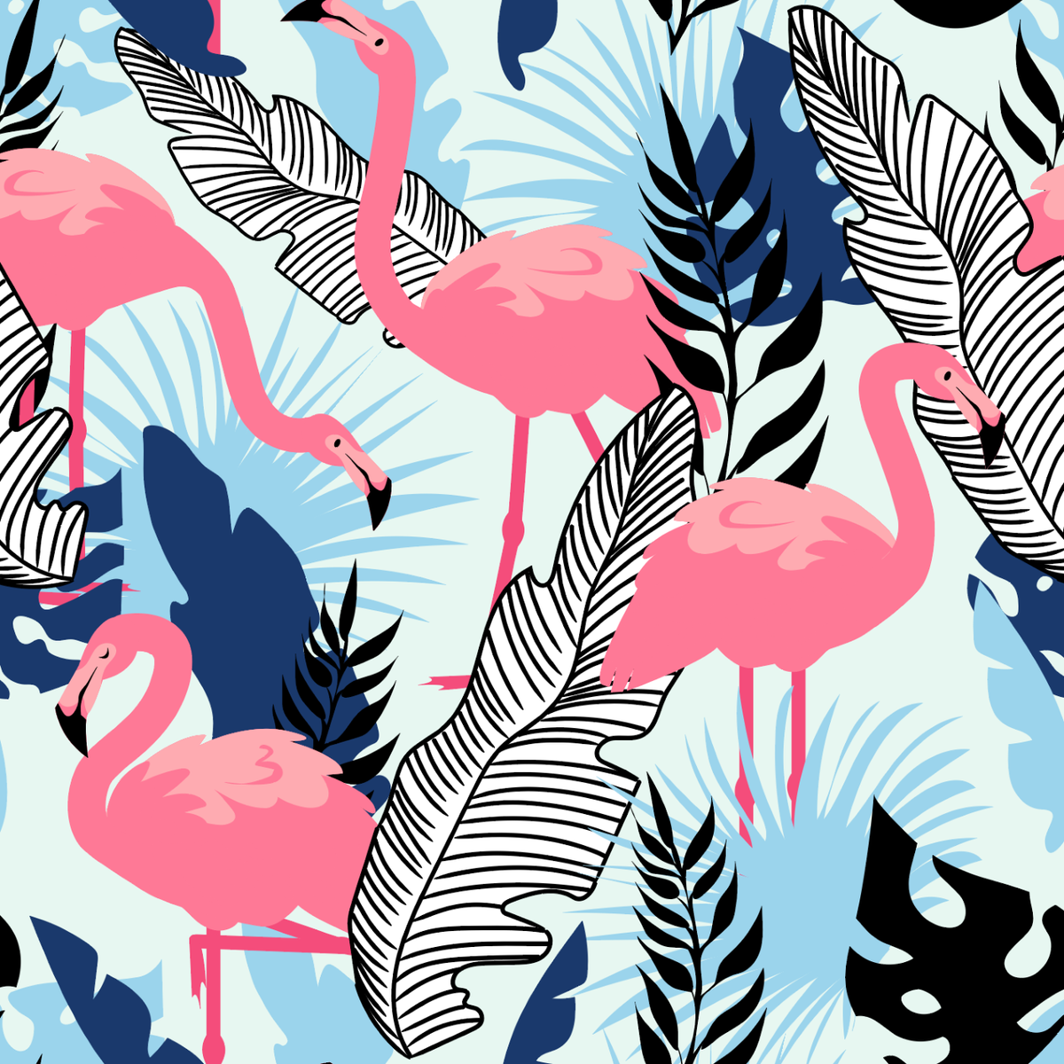 Flamingo Party - 808 Wall Art
