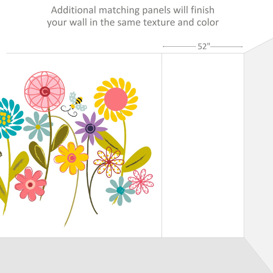 A peel and stick wall mural of BLOSSOM (MURAL EXTENSION PANELS) on a wall.