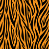 An orange and black Bengal zebra print fabric wall mural by ANIMALS.
